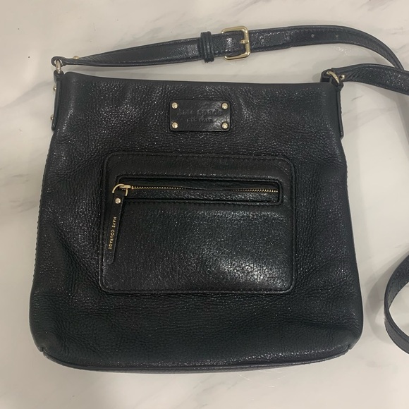 KATE SPADE ♠️ Metallic Jan Darien Have Courage Crossbody In Black Shimmer - Picture 7 of 10